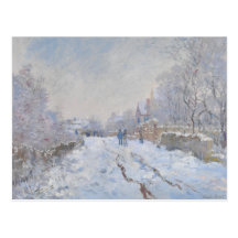 Street in the Snow Argenteuil by Claude Monet Post Card