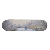 Street in the Snow Argenteuil by Claude Monet Skate Board Decks