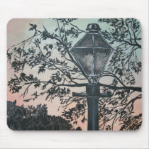 street light vintage square art oil painting