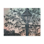 street light vintage square art oil painting postcards
