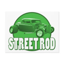 street rod green moon postcards