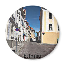 Street Scene Estonia, Fridge Magnet