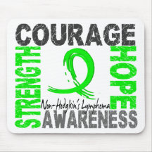 Strength Courage Hope Non-Hodgkin's Lymphoma Mousemat