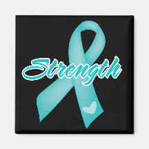Strength - Teal Ribbon Refrigerator Magnet