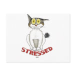 Stressed Out Cat Lucy Post Card
