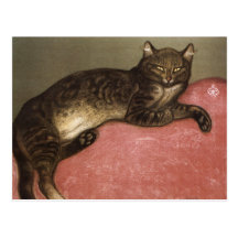 Stretched Cat on Sofa - by Theophile Steinlen Post Card