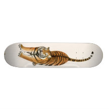 Stretching Bengal Tiger Skateboard