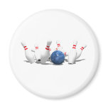 Strike!  Bowling Ball & Pins: Fridge Magnets