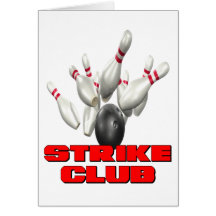 Strike Club Bowling Team Shirt Greeting Card