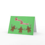 String of Gingerbreadmen with White Berries cards