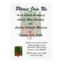 string of red peppers green back invitations
