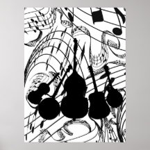 STRINGED  INSTRUMENTS-BLACK-POSTER