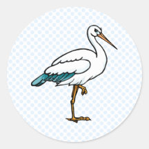 Stringy Stork Round Sticker