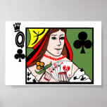 Strip Poker Queen of Clubs Poster