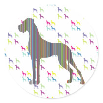 Stripe Dane Round Stickers