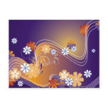 stripe floral card postcards