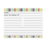 Stripe It Up Blank Recipe Cards