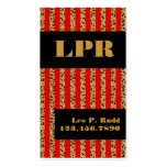 Stripe Leopard & Red business cards