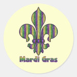 Stripe Mardi Gras Fleur de lis Stickers