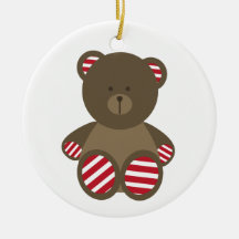 Striped Bear Christmas Ornament