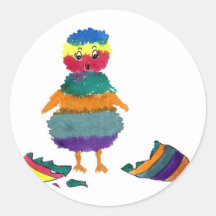 Striped Bitty Round stickers
