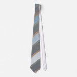 Striped Brown Grey Tie