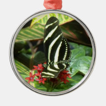 Striped Butterfly Christmas Tree Ornaments