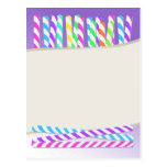 Striped Candy Straws Post Card