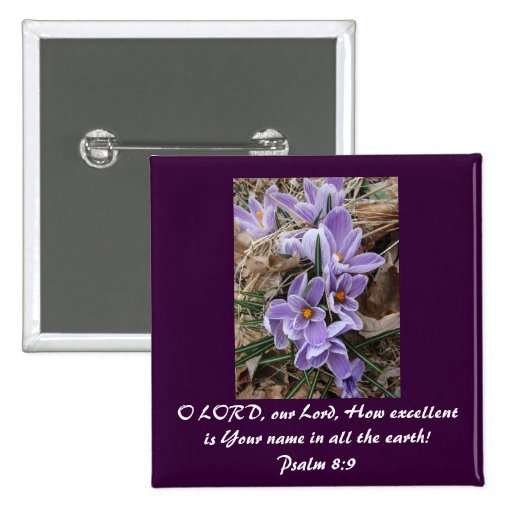 Striped Crocus Pinback Buttons