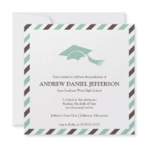 Striped Graduation Announcement Template