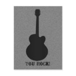 Striped Guitar Postcard, Black