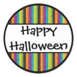 Striped Happy Halloween stickers