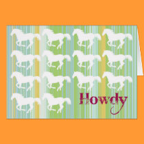 Striped Howdy Horse Card cards