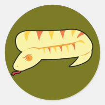 Striped Snake Round Sticker