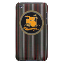 striped yellow drum barely there iPod cases