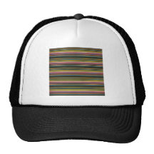 STRIPES66 COLORFUL STRIPES ORANGES CORAL YELLOW PU TRUCKER HATS