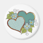 Stripes-010 Jade Green & White Magnet