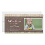 Stripes Baby Girl Birth Announcement photo cards