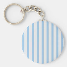 Stripes BabyBlue & White Keychain