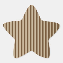 Stripes - Brown 2 - Khaki and Dark Brown Star Stickers
