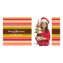 Stripes christmas holiday photo card