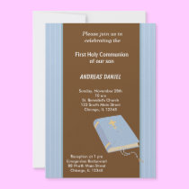 Stripes Holy Communion invitations