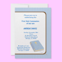 Stripes Holy Communion invitations