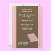 Stripes Holy Communion invitations