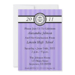 Stripes Law School Graduation Invitations (Violet)