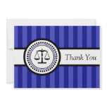 Stripes Legal Scales Thank You Card (Navy Blue) invitations