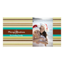 Stripes merry christmas photo card
