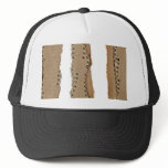 Stripes of corrugated cardboard trucker hat