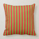 Stripes - red/green pillow