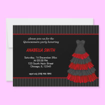 Stripes Sweet Quinceanera invitations
